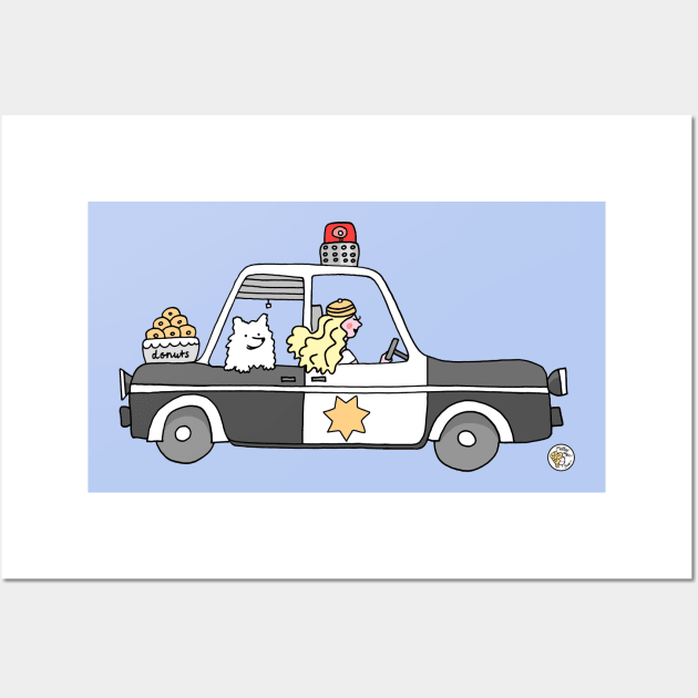 American police car cartoon Wall Art by Mellowdays